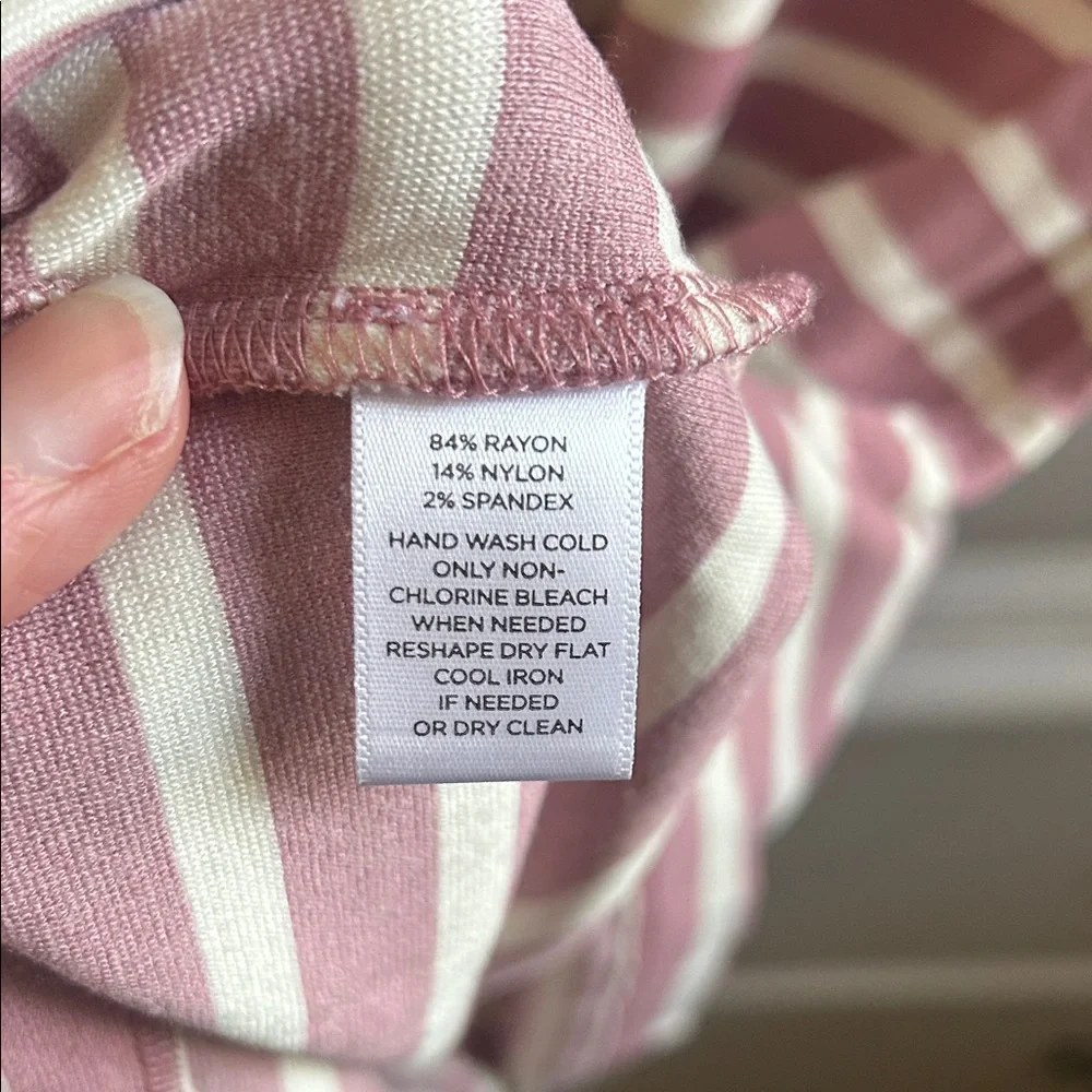 LOFT Outlet Striped Sleeveless Top - Pink and White, Women’s XS - Picture 5 of 5
